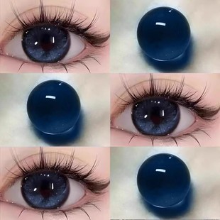 品牌润眼液 7ST 美瞳蓝色cos半年抛大直径隐形水凝胶隐形眼镜正品