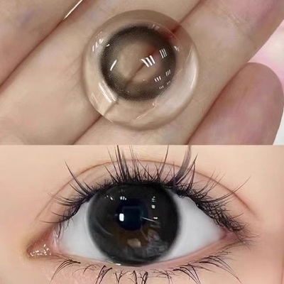 黑泽明美瞳半年抛大小直径三明治工艺黑色纯欲无锁边旗舰店佳TB