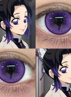 蝴蝶忍cos美瞳日抛紫色不死川实弥我妻善逸香奈乎香奈乎无惨贺WE