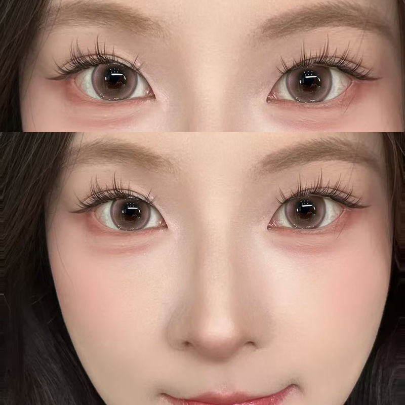 eyepony美瞳雏菊倒影同款混血半年抛粉棕色水润大直径隐形眼镜CTB