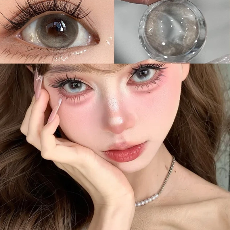 适合拍照的】美瞳一年抛大直径灰色亚裔混血隐形眼镜半年抛女ftb