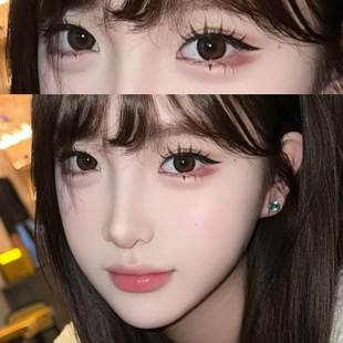 木槿茶棕美瞳半年抛棕色自然混血亚裔隐形眼镜年抛官方旗舰店9tb