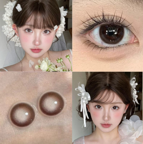美瞳流浪芋头半年抛棕色小直径拍婚纱照新娘自然年抛隐形眼镜5st