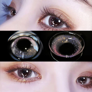 正品 大牌美瞳半年抛女小直径带细闪紫色彩瞳近视隐形眼镜旗舰店LY