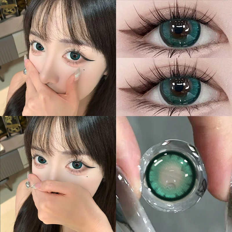 lolilook茶艺浓浓美瞳绿色cos半年抛大直径隐形眼镜官方旗舰店cst