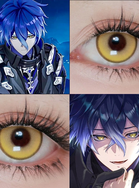 菲林斯cos美瞳推荐日抛doya金色闪光黄色显色动漫原神隐形眼镜gc