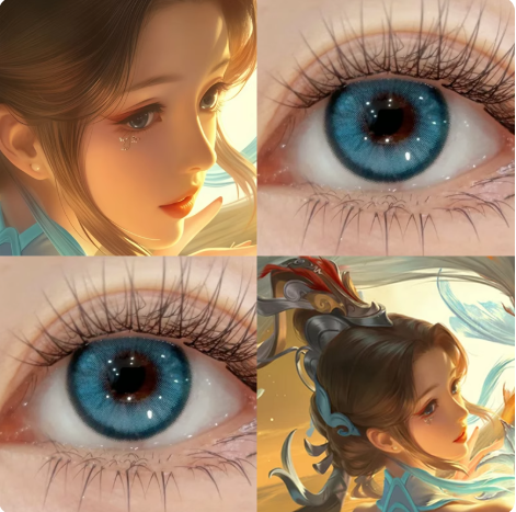 送护理液】大乔白鹤梁神女cos美瞳王者荣耀蓝色半年抛两片装6tb