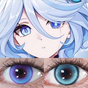 芙宁娜COS美瞳原神异瞳显色水神半年抛大直径深蓝色明日香佳WE