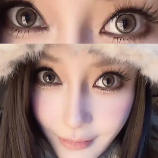 明星同款 美瞳半年抛棕色自然大直径亚裔混血隐形眼镜一年抛ftb