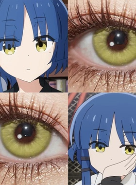 山田凉cos美瞳半年抛黄绿色孤独摇滚小大直径玛瑙冰金棕漫展佳we