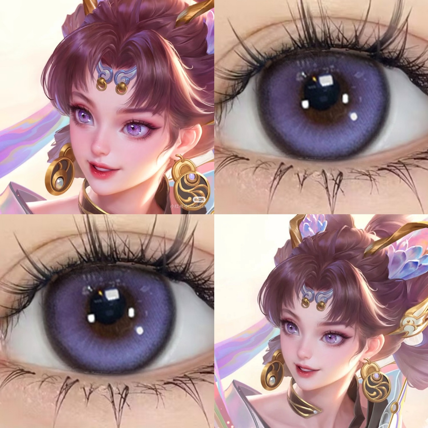 孙尚香乘龙问璇玑cos美瞳半年抛紫色王者荣耀大直径隐形眼镜JYP