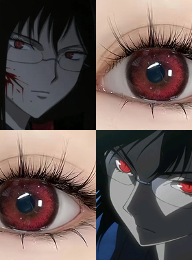 更衣小夜cos美瞳blood_c半年抛混血大直径红色带度数隐形眼镜5tb