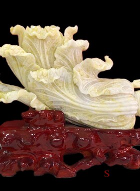 天然玉石白菜摆件家居玄关客厅办公室酒柜电视柜工艺品装饰品摆设