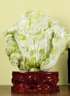 天然蓝田玉白菜摆件玉白菜家居玄关客厅酒柜办公室店铺收银台摆设