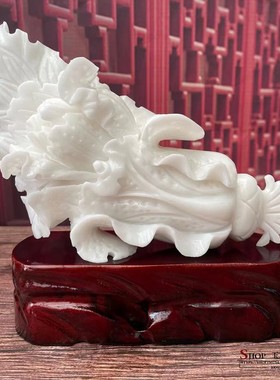 天然玉石白菜摆件玄关客厅酒柜办公室店铺开业乔迁工艺品礼品摆设