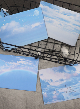 日韩可爱少女蓝天信封信纸套装唯美小清新ins情书信笺可定制包邮