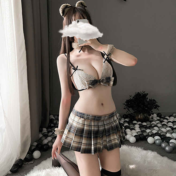 套装激情镂空百褶短裙免脱性感魅