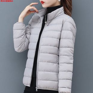 冬季轻薄洋气羽绒棉服女2023年新款轻便保暖短装胖妹妈妈上衣外套