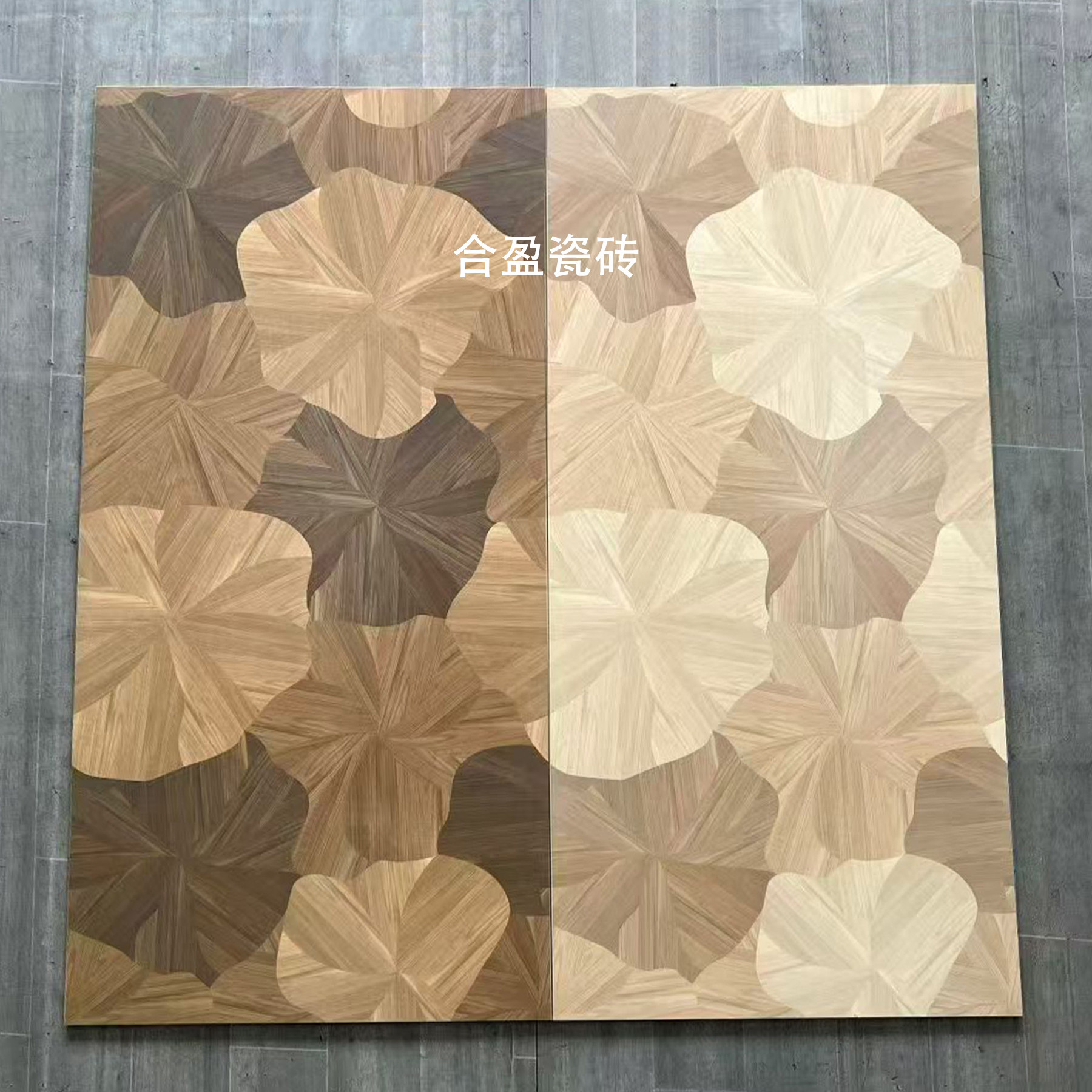 精雕面瓷砖600X1200仿木纹荷叶拼花地板砖800X800客餐厅防滑地砖