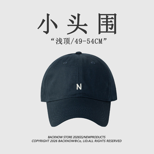 男女日系鸭舌帽字母小码 软顶棒球帽 款 BACKNOW自制小头围帽子四季