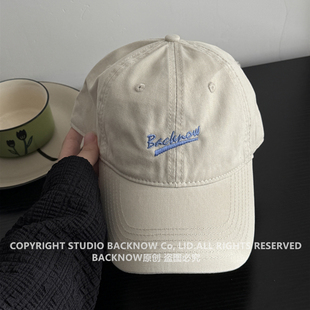 BACKNOW原创大头围显脸小宽帽檐ins韩版潮流棒球帽子男女2026新款