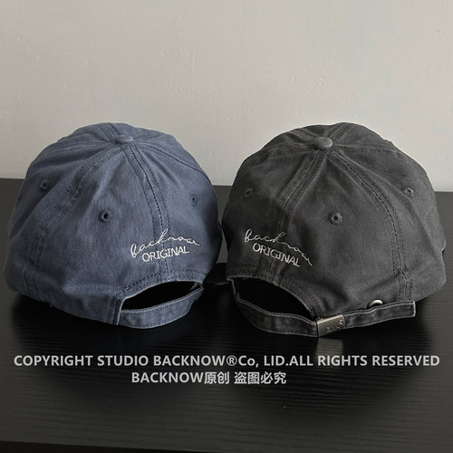 BACKNOW复古水洗做旧棒球帽