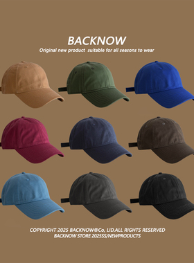 BACKNOW纯色大头围帽子宽檐加深