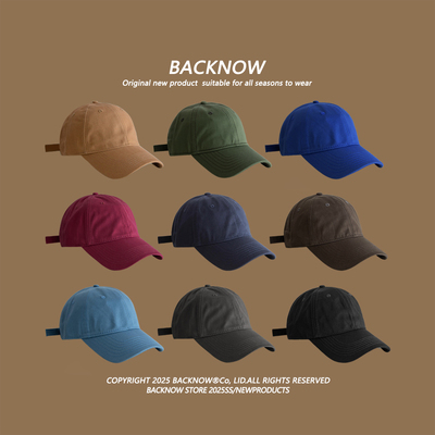 BACKNOW纯色大头围帽子宽檐加深