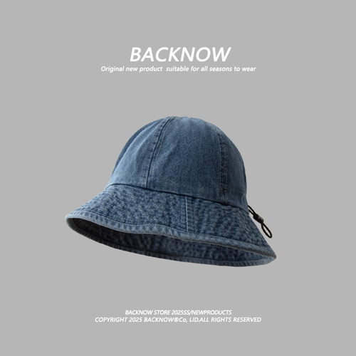 BACKNOW牛仔渔夫帽女夏季遮阳