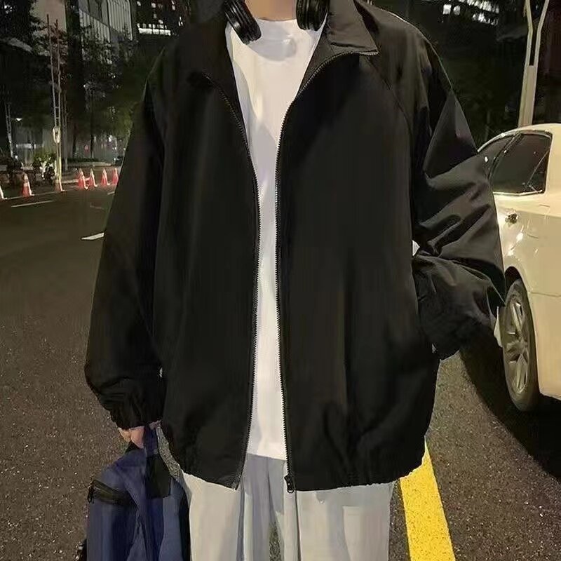 初中学生帅气外套春秋季新款立领韩版潮流棒球服青少年宽松夹克男