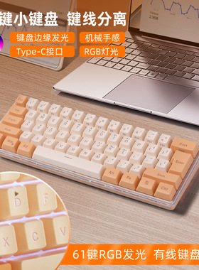 61Key K401 Color Matching RGB Separation Game Wired Keyboard