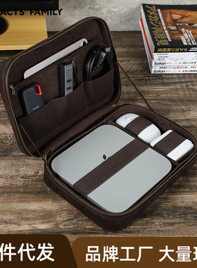 适用苹果mac mini leather case cover bag手提收纳包套