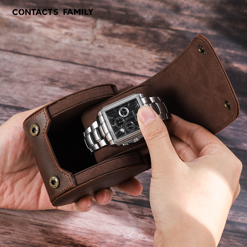 Watch roll case leather storage travel box手表收纳盒子真皮