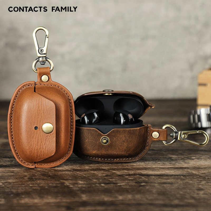 适用索尼Sony wf-1000xm5 leather case cover box真皮耳机套