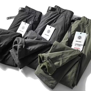 长裤 冬季 多口袋腰带工装 男直筒休闲裤 户外防风防水加绒软壳冲锋裤