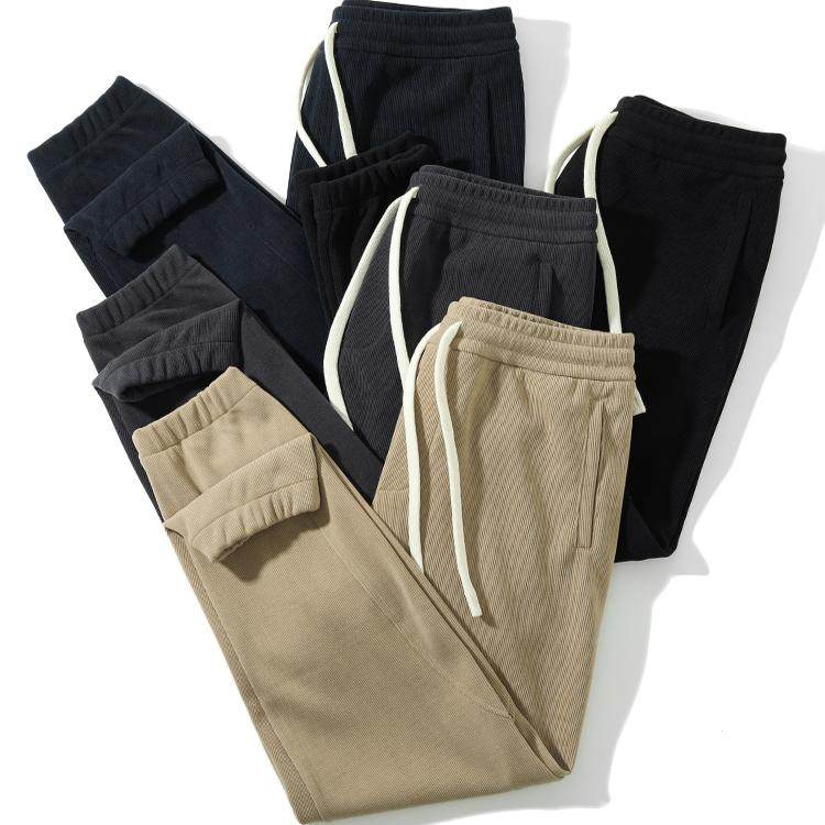 雪尼尔澳棉绒复古哈伦裤抽绳松紧腰束口裤弹力休闲裤拼接运动裤潮,男装,休闲裤,淘宝优惠券,粉丝福利购,淘宝优惠卷