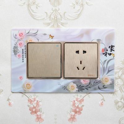 卡扣免粘塑料双开关保护套