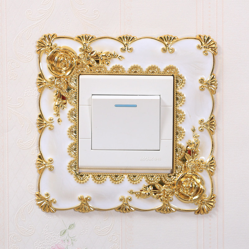 北欧奢华创意家用免粘开关套保护套开关贴墙贴客厅卧室装饰插座,家居饰品,开关贴,淘宝优惠券,粉丝福利购,淘宝优惠卷