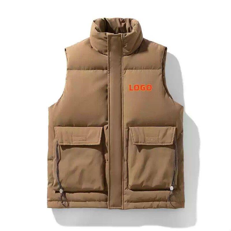 冬季羽绒马甲男定制印字LOGO白鸭绒志愿者广告背心马夹工作服外套