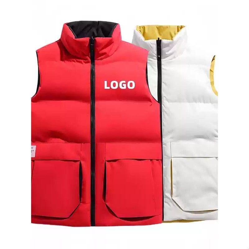 秋冬季羽绒棉马甲男女款定制印logo广告保暖背心工作服志愿者马夹