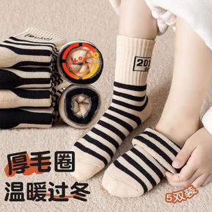 诸暨袜业儿童袜子毛圈袜加厚男童中大童潮袜宝宝秋冬加绒保暖学生