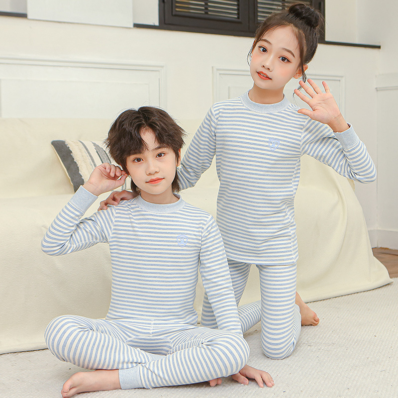 儿童精品内衣套装舒绒精梳棉高档家居服秋冬季加厚打底棉毛衫磨毛