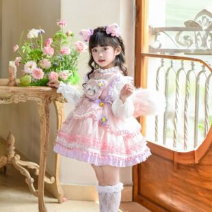 女孩连衣裙儿童裙子秋冬两件套蓬蓬裙卡通洛丽塔 贝儿公主裙童装