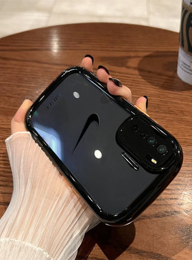 ins适用华为nova7pro手机壳潮牌防摔nove8的新款保护套nova12pro高级感nova11pro全包小众简约网红女圆边黑勾