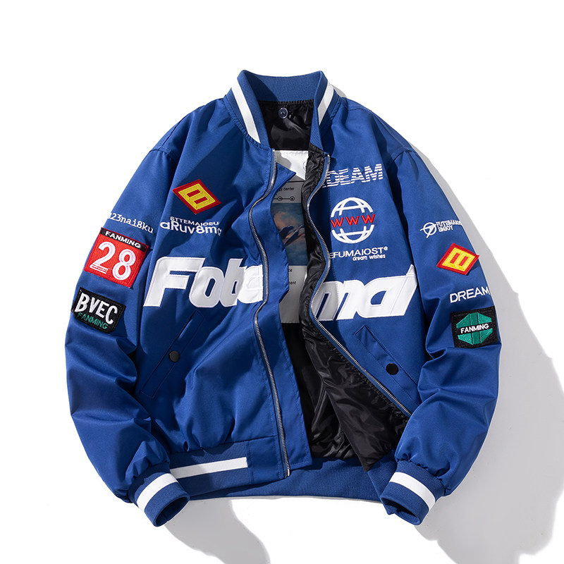 봄 가을 겨울 남성과 여성을 위한 아메리칸 하이 스트리트 캐주얼 재킷 커플을 위한 트렌디한 야구 유니폼을 위한 자수 루즈한 봄버 재킷