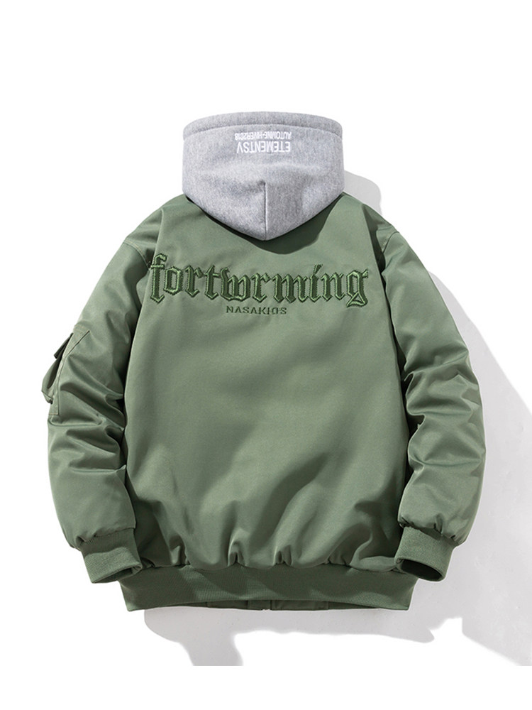 AMERICAN TRENDY BRAND CASUAL LETTER EMBROIDERED JACKET BOMBER JACKET MALE AND FEMALE COUPLES AUTUMN AND WINTER THICKENED BASEBALL COTTON SUIT