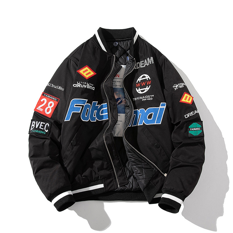 한국 스타일 느슨한 인기 캐주얼 재킷 자수 야구 유니폼 남성과 여성 가을 겨울 유행 브랜드 두꺼운 면화 폭격기 재킷