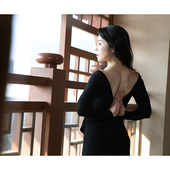 新款 王媛Kinki同款 露背一字肩蝴蝶结瑜伽上衣体胖者不建议拍