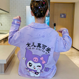 库洛米睡衣儿童女孩长袖A类纯棉春秋天保暖母女装大童宝宝家居服
