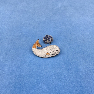 专业手工刺绣印度丝胸针 海豚戏水图案 印度丝 金属丝 进口丝